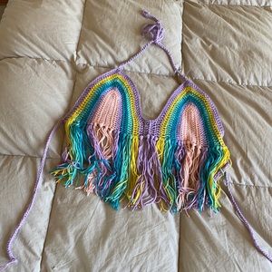 Colorful crochet top